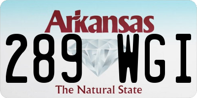 AR license plate 289WGI
