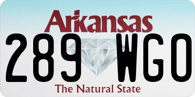 AR license plate 289WGO