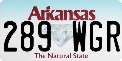 AR license plate 289WGR