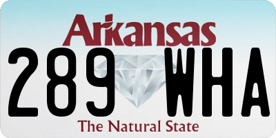 AR license plate 289WHA