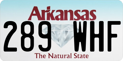 AR license plate 289WHF