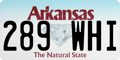 AR license plate 289WHI