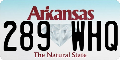 AR license plate 289WHQ