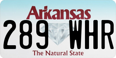 AR license plate 289WHR