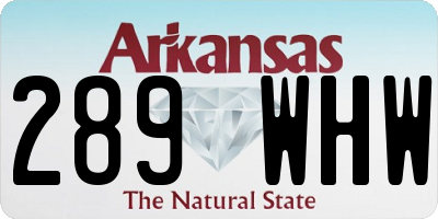 AR license plate 289WHW
