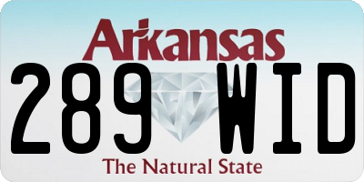 AR license plate 289WID