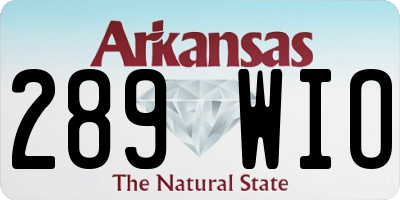 AR license plate 289WIO