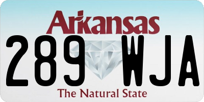AR license plate 289WJA