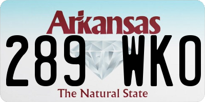AR license plate 289WKO