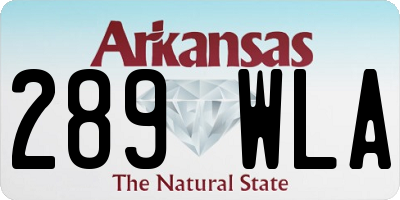 AR license plate 289WLA