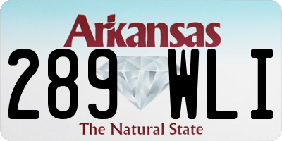 AR license plate 289WLI