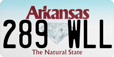 AR license plate 289WLL