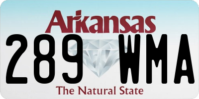 AR license plate 289WMA