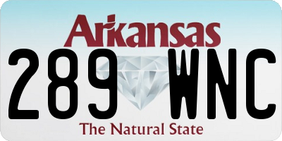 AR license plate 289WNC