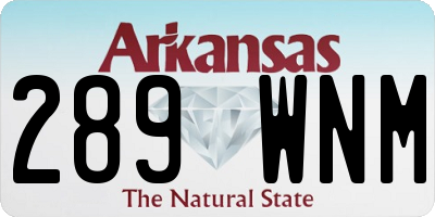 AR license plate 289WNM