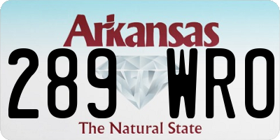 AR license plate 289WRO
