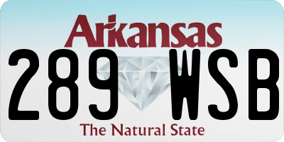 AR license plate 289WSB