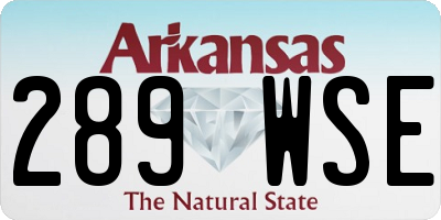 AR license plate 289WSE