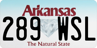 AR license plate 289WSL