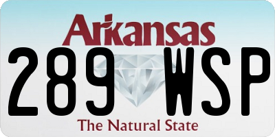 AR license plate 289WSP