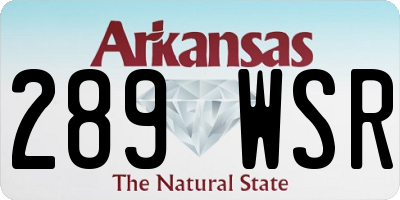AR license plate 289WSR