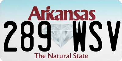 AR license plate 289WSV