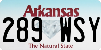AR license plate 289WSY