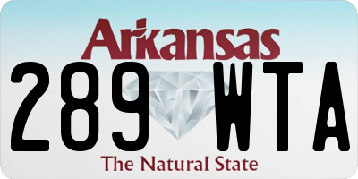 AR license plate 289WTA