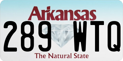 AR license plate 289WTQ
