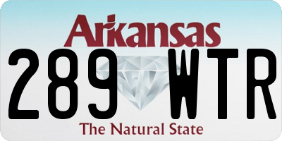 AR license plate 289WTR