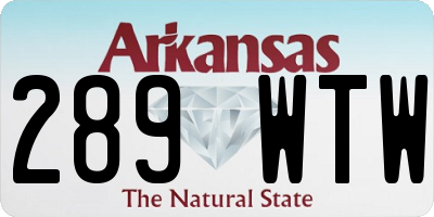 AR license plate 289WTW