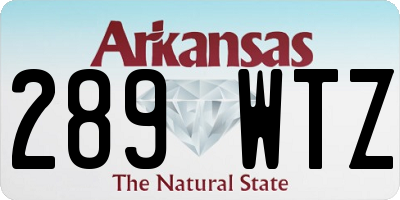 AR license plate 289WTZ