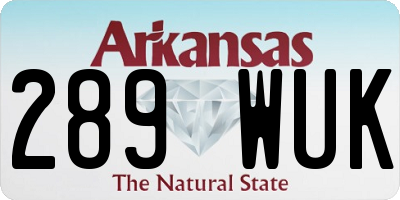 AR license plate 289WUK