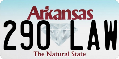 AR license plate 290LAW