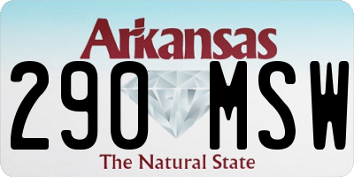 AR license plate 290MSW