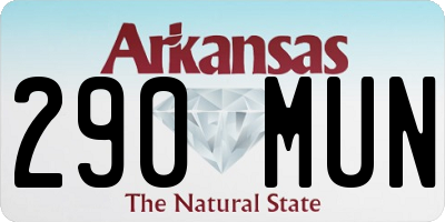 AR license plate 290MUN