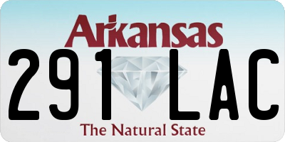 AR license plate 291LAC