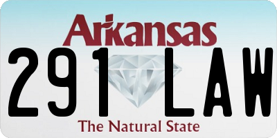 AR license plate 291LAW