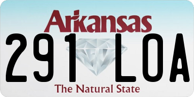 AR license plate 291LOA