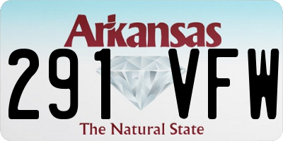 AR license plate 291VFW