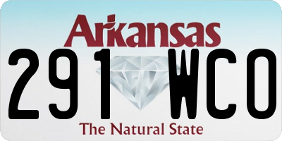 AR license plate 291WCO