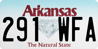 AR license plate 291WFA