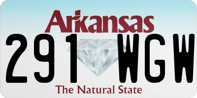 AR license plate 291WGW