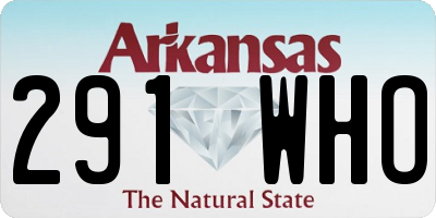 AR license plate 291WHO