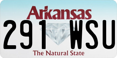 AR license plate 291WSU