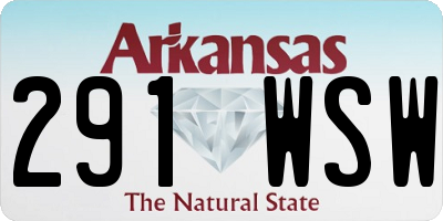 AR license plate 291WSW