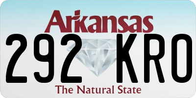 AR license plate 292KRO