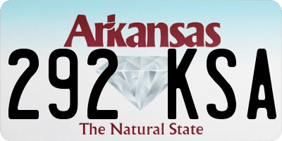 AR license plate 292KSA