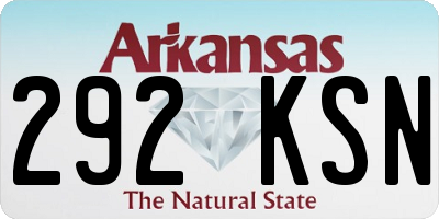 AR license plate 292KSN