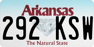 AR license plate 292KSW